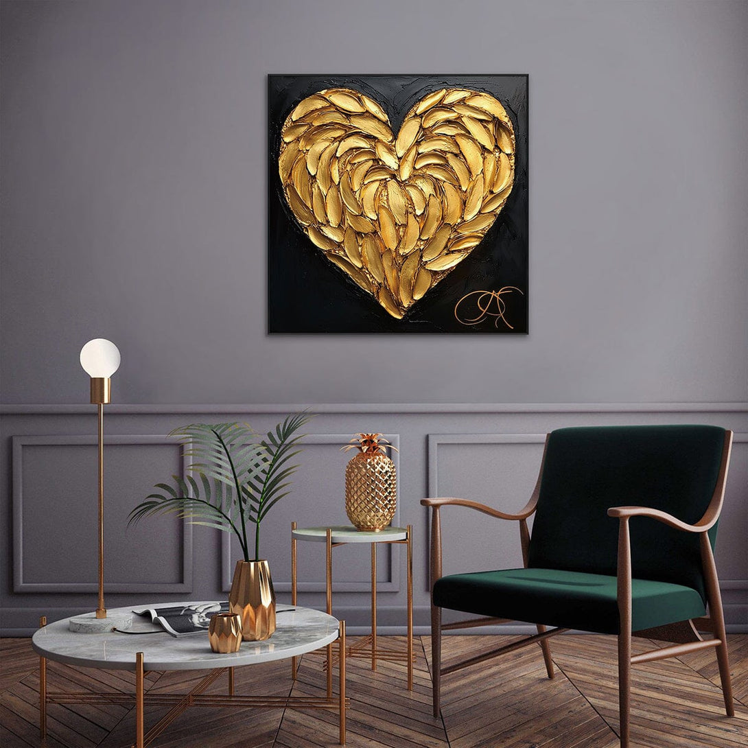 Golden Heart - Textured Love Painting #PIX8(166) Painting artwepaint 