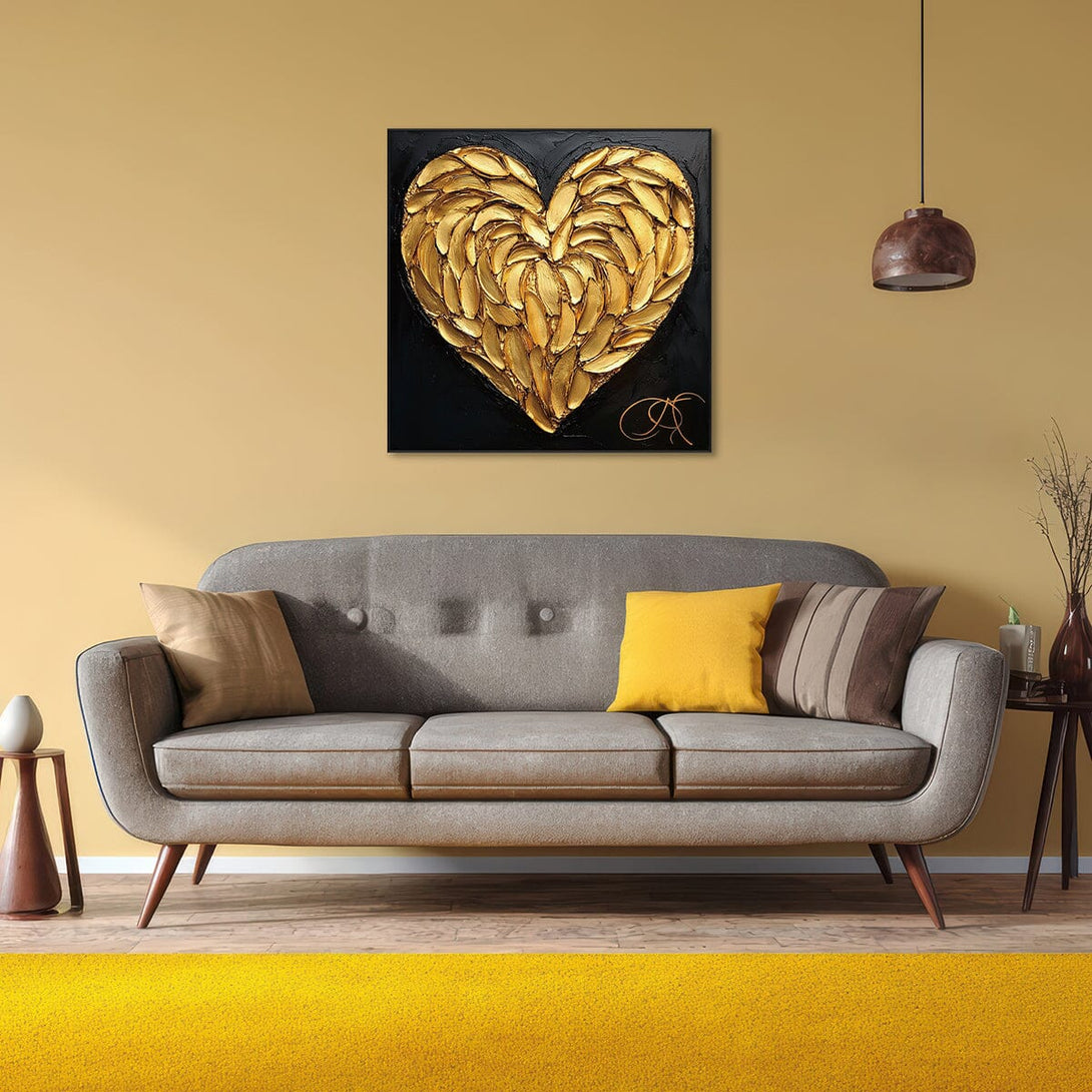 Golden Heart - Textured Love Painting #PIX8(166) Painting artwepaint 