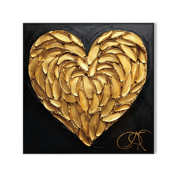 Golden Heart - Textured Love Painting #PIX8(166) Painting artwepaint 