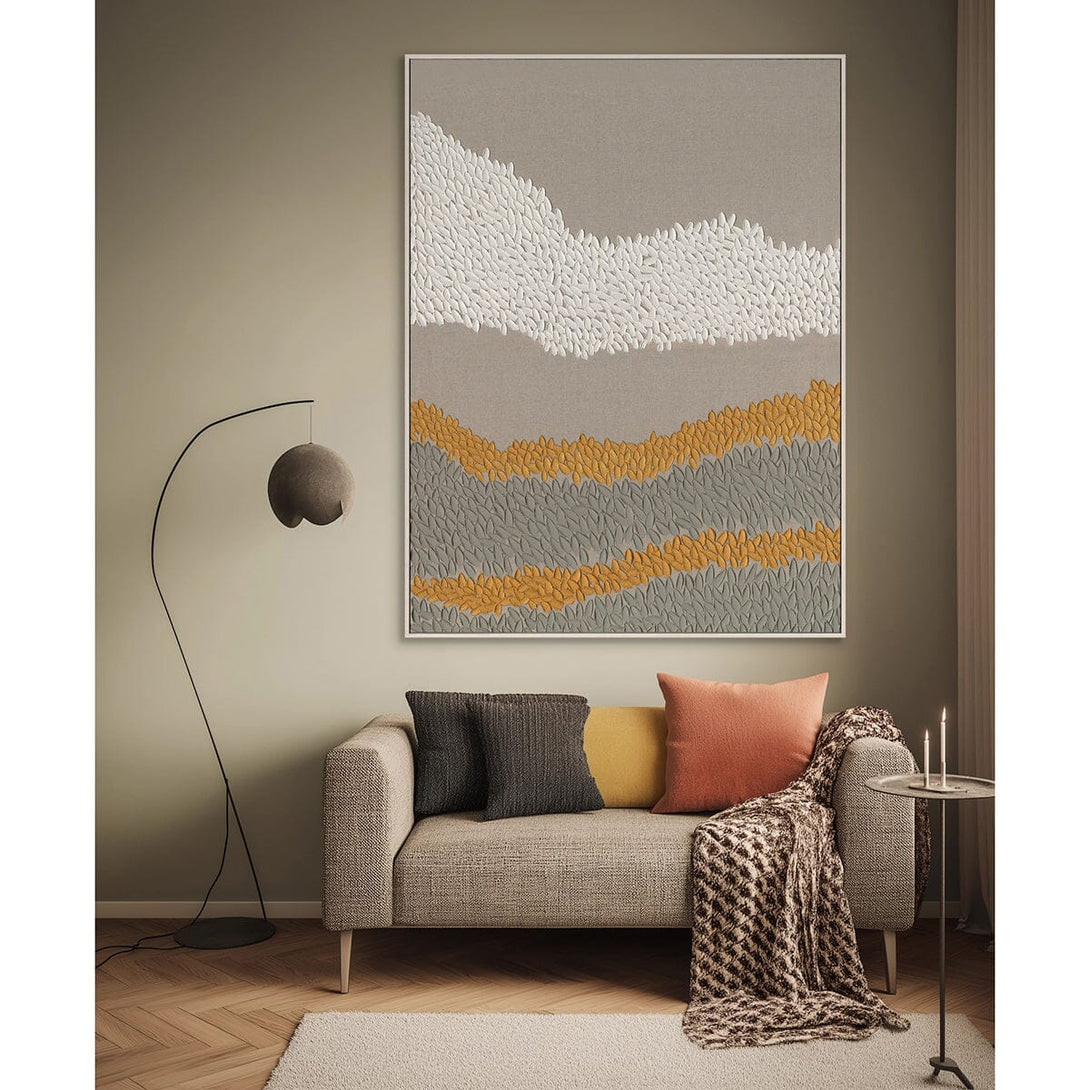 Golden Hills-Leaf Pattern Abstract Painting #MM4647 Painting artwepaint 