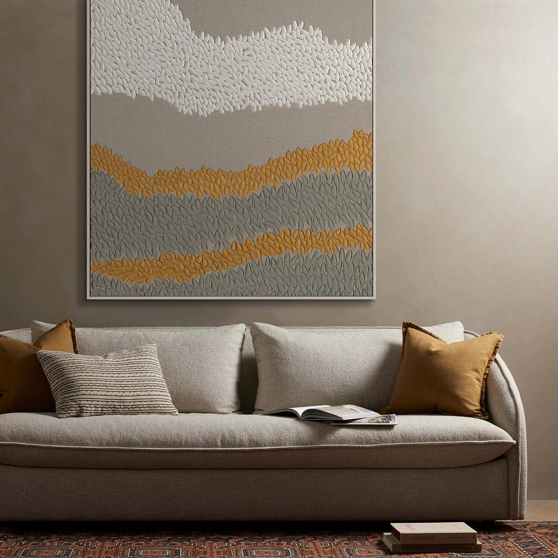 Golden Hills-Leaf Pattern Abstract Painting #MM4647 Painting artwepaint 