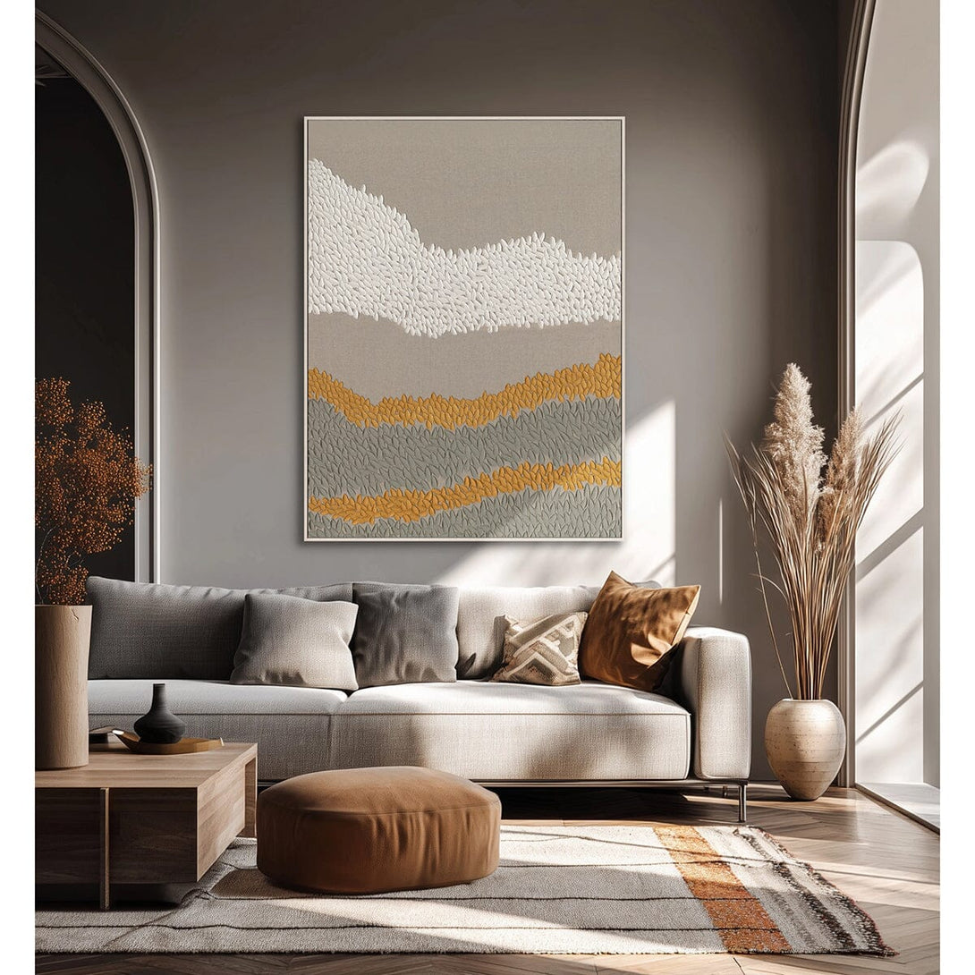 Golden Hills-Leaf Pattern Abstract Painting #MM4647 Painting artwepaint 