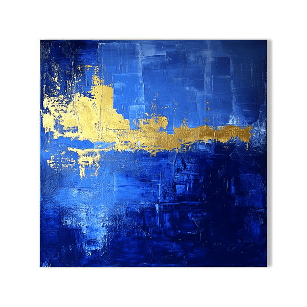Golden Horizon – Blue Abstract Painting #83 Painting artwepaint 