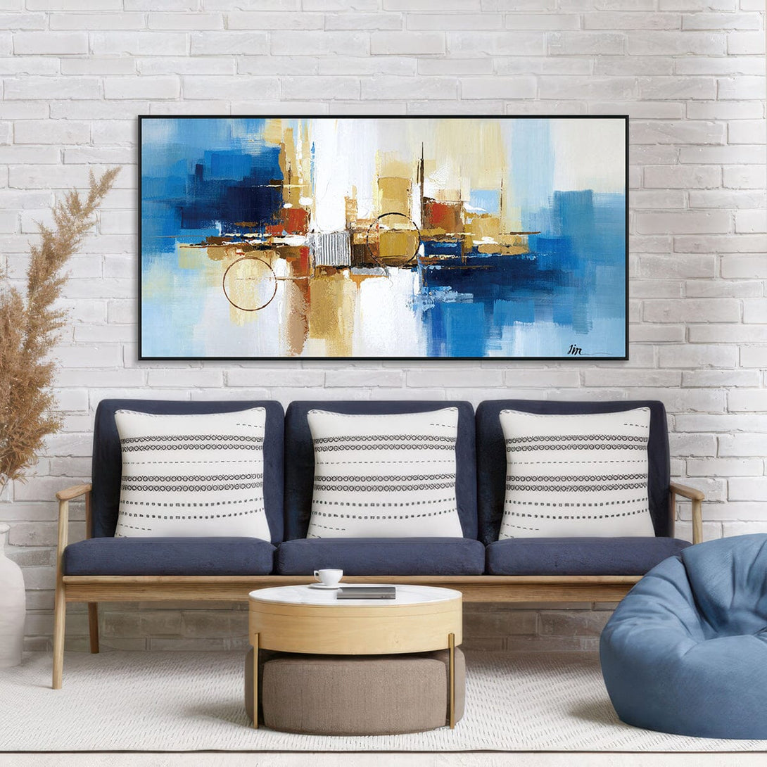 Golden Horizon - Blue Abstract Painting #H7277 Painting artwepaint 