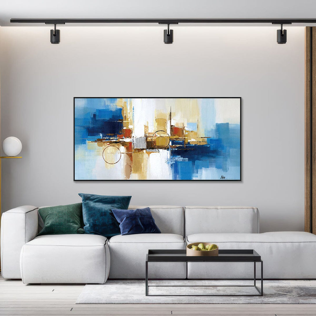 Golden Horizon - Blue Abstract Painting #H7277 Painting artwepaint 