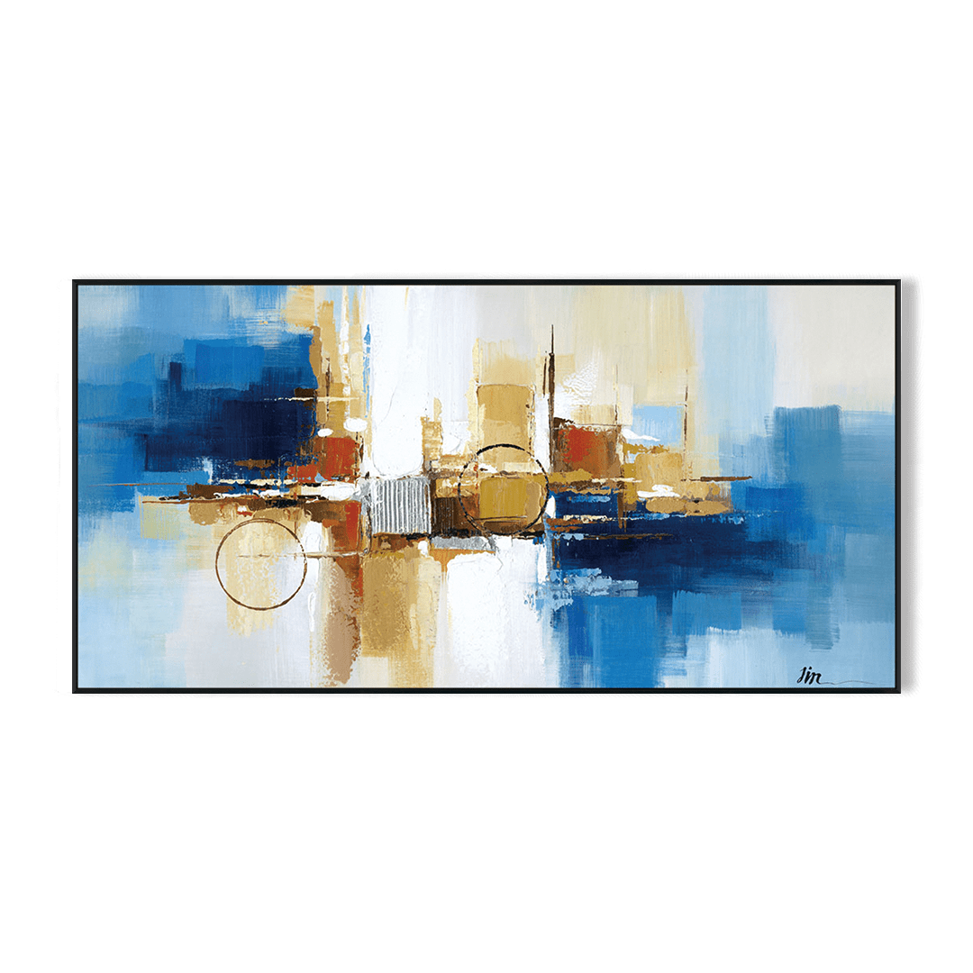Golden Horizon - Blue Abstract Painting #H7277 Painting artwepaint 