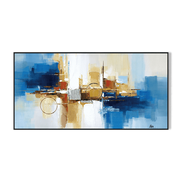 Golden Horizon - Blue Abstract Painting #H7277 Painting artwepaint 