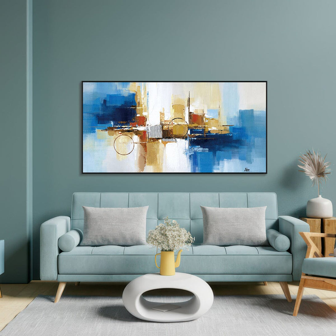 Golden Horizon - Blue Abstract Painting #H7277 Painting artwepaint 