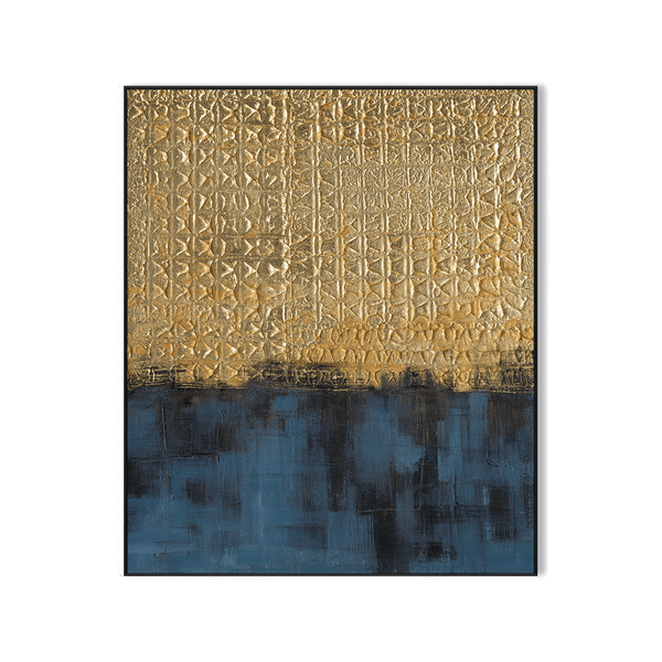 Golden Horizon - Blue & Gold Abstract #M4660 Painting artwepaint 