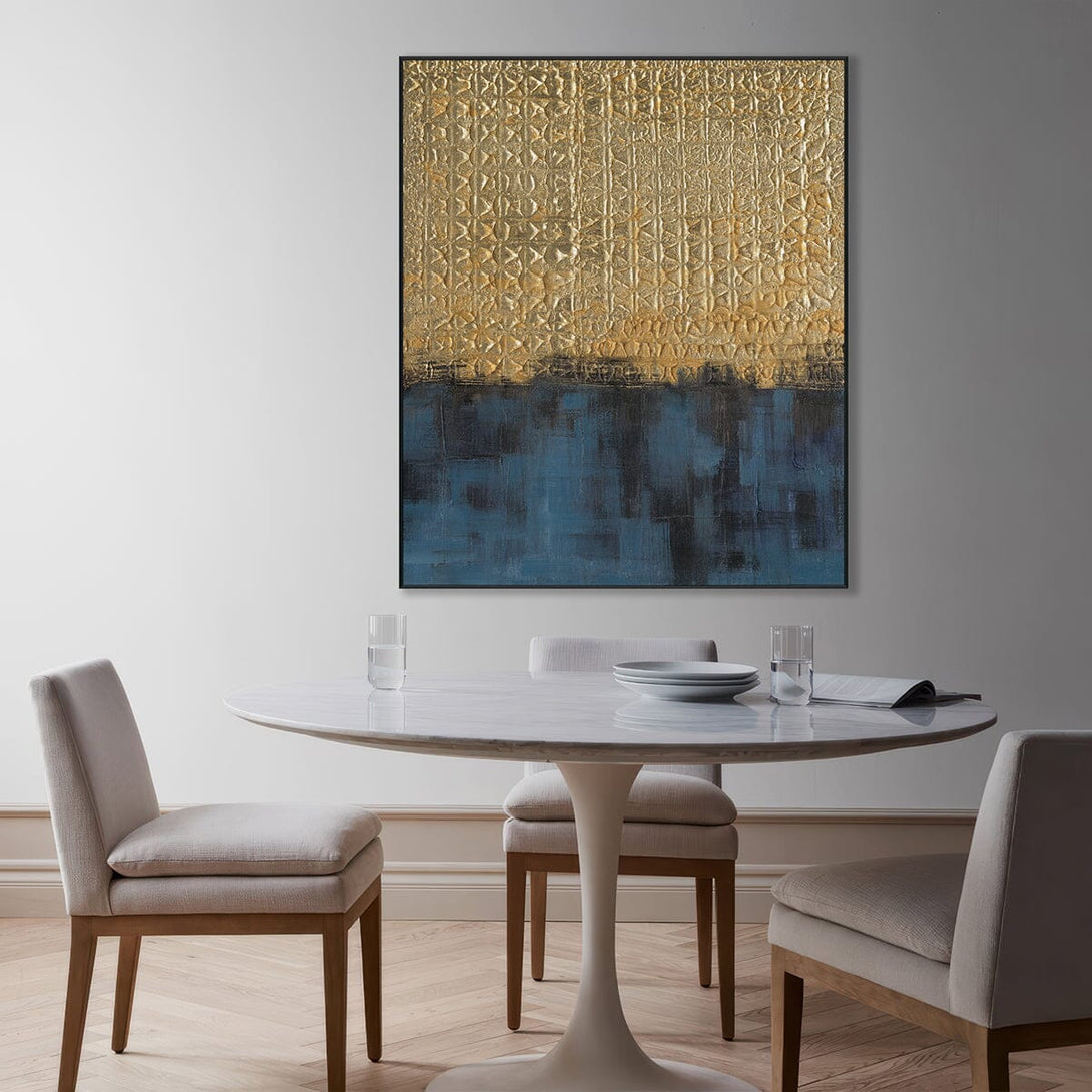 Golden Horizon - Blue & Gold Abstract #M4660 Painting artwepaint 