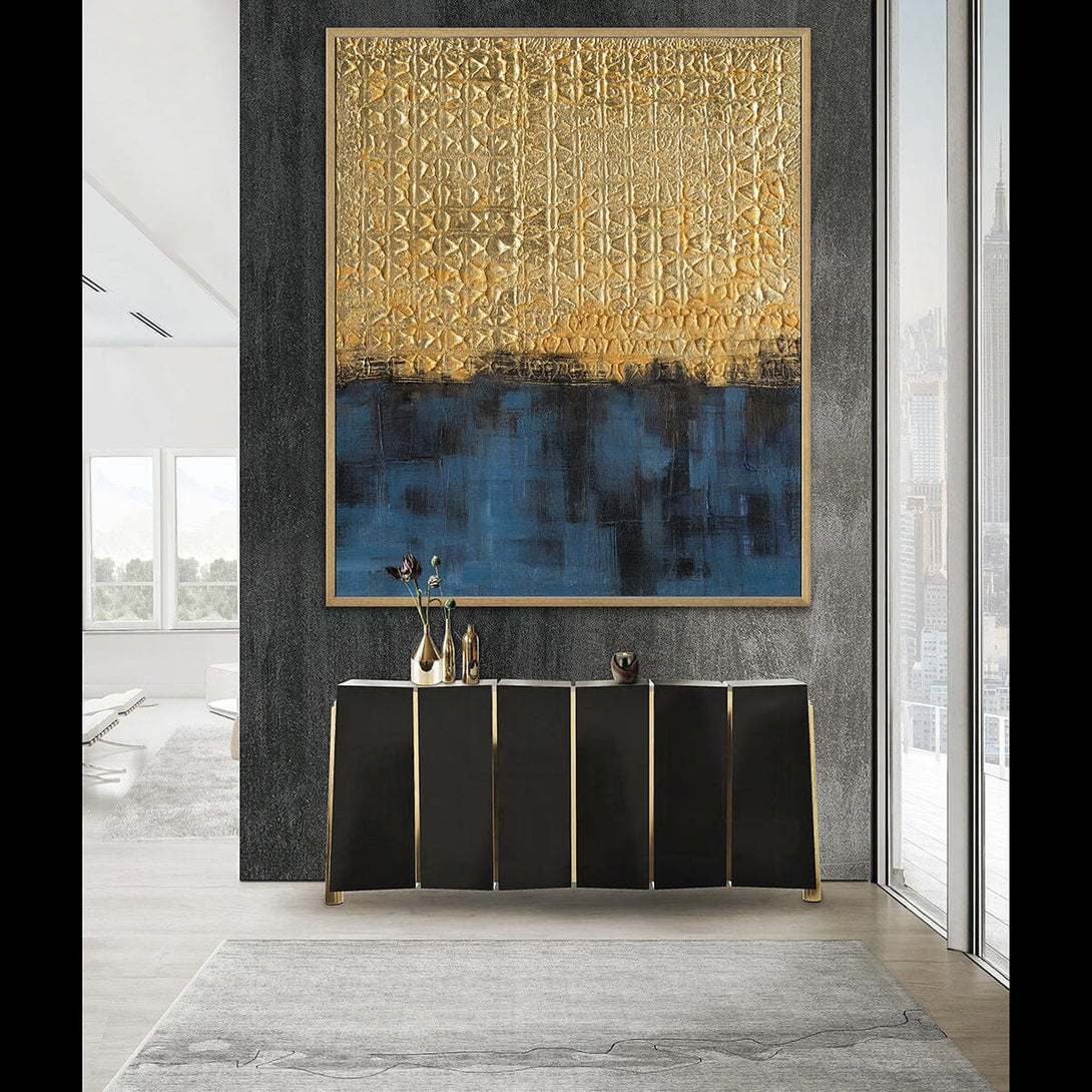 Golden Horizon - Blue & Gold Abstract #M4660 Painting artwepaint 