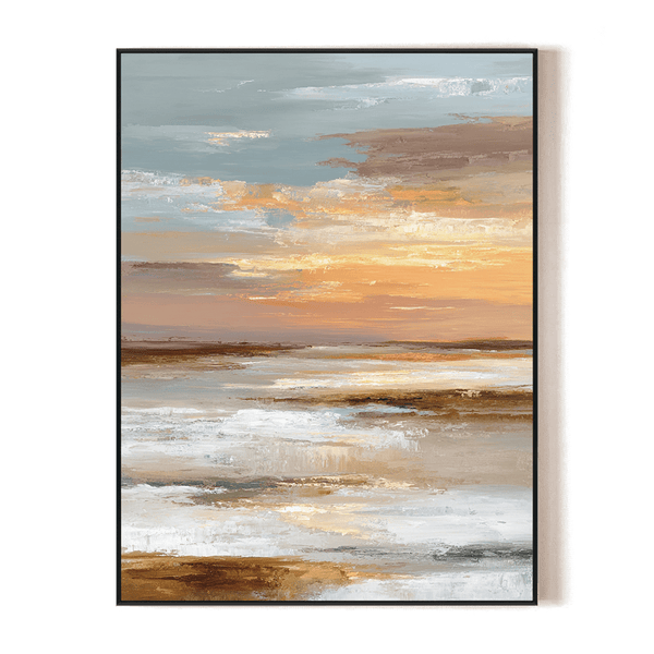Golden Horizon – Sunset Abstract Seascape #RFX4(77) Painting artwepaint 