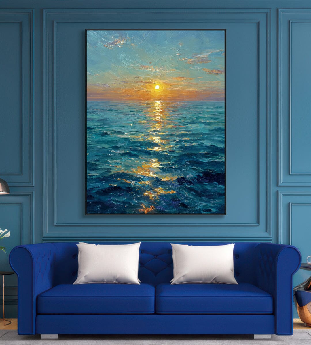 Golden Horizon-Sunset Ocean Painting #RIX1(454) Painting artwepaint 
