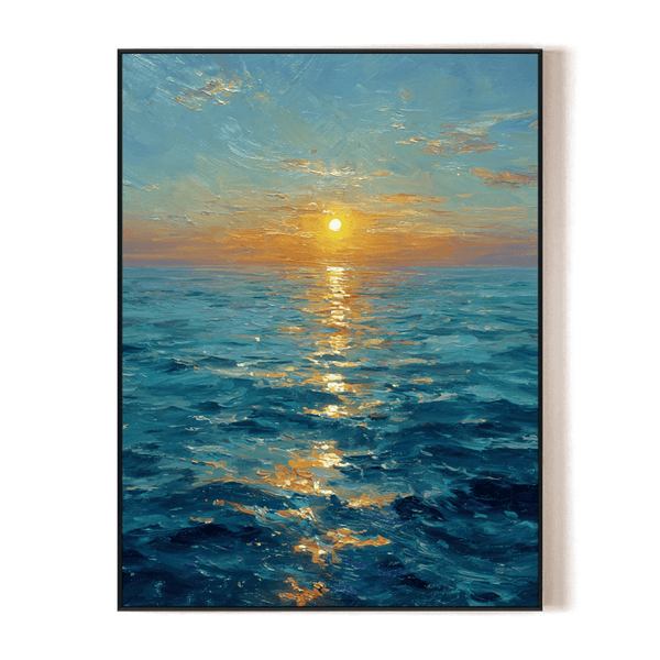 Golden Horizon-Sunset Ocean Painting #RIX1(454) Painting artwepaint 