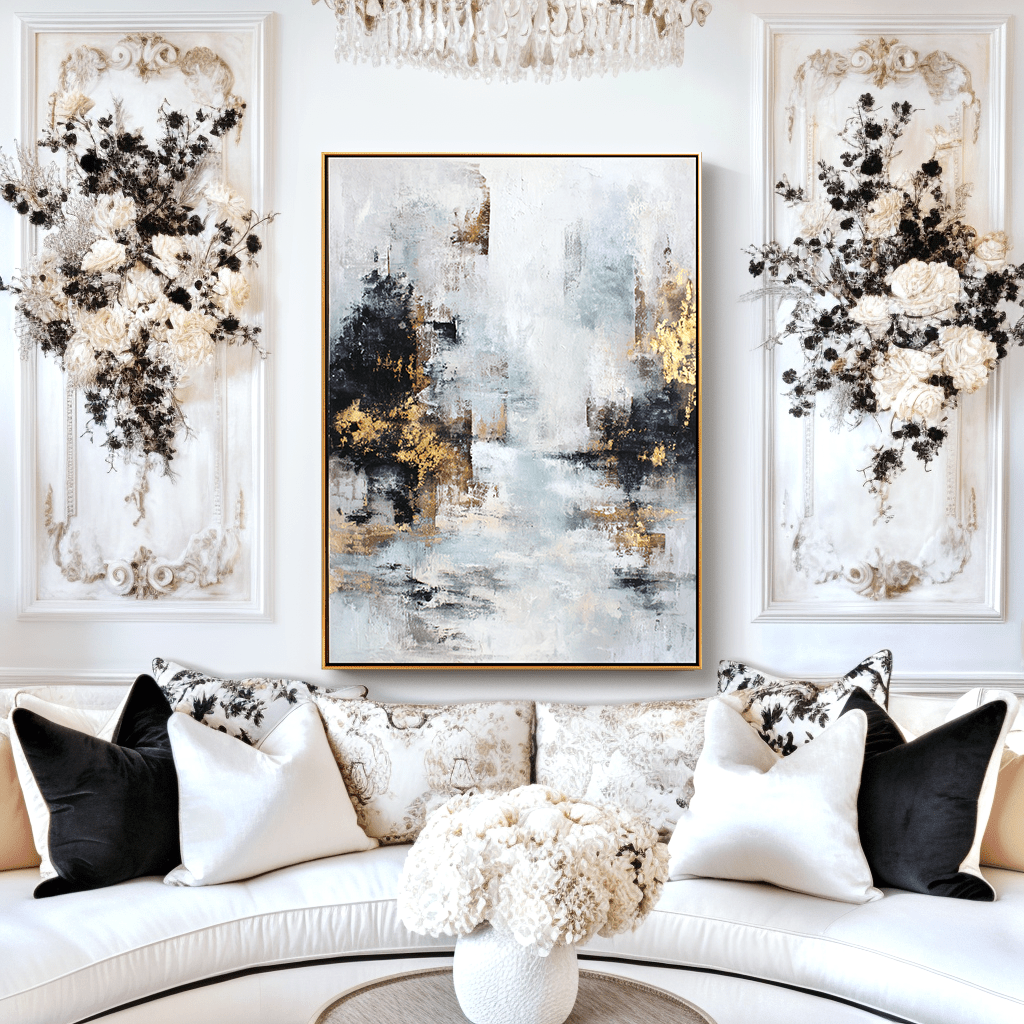 Golden Horizon – White Abstract Painting #24 Painting artwepaint 