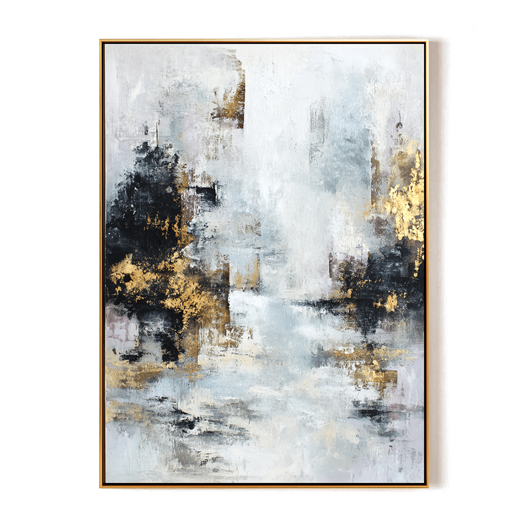 Golden Horizon – White Abstract Painting #24 Painting artwepaint 