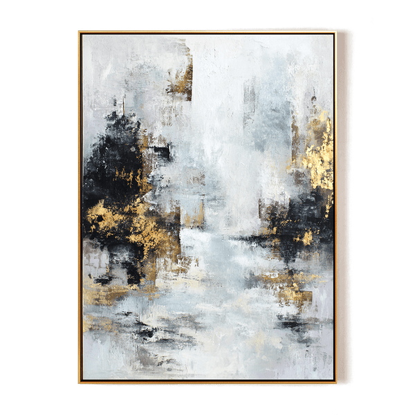 Golden Horizon – White Abstract Painting #24 Painting artwepaint 
