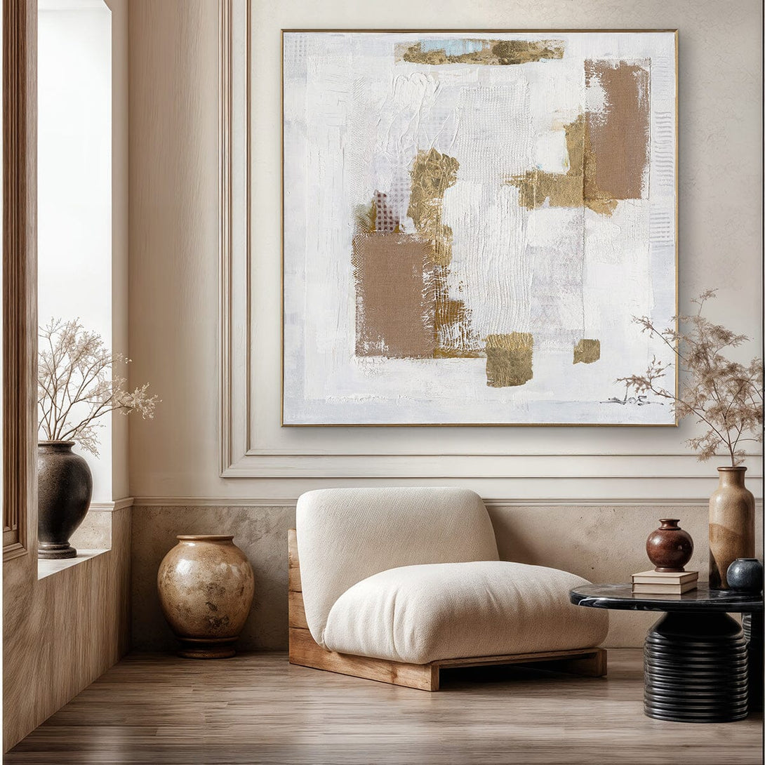Golden Ivory - Abstract Textured Painting #M8120 Painting artwepaint 