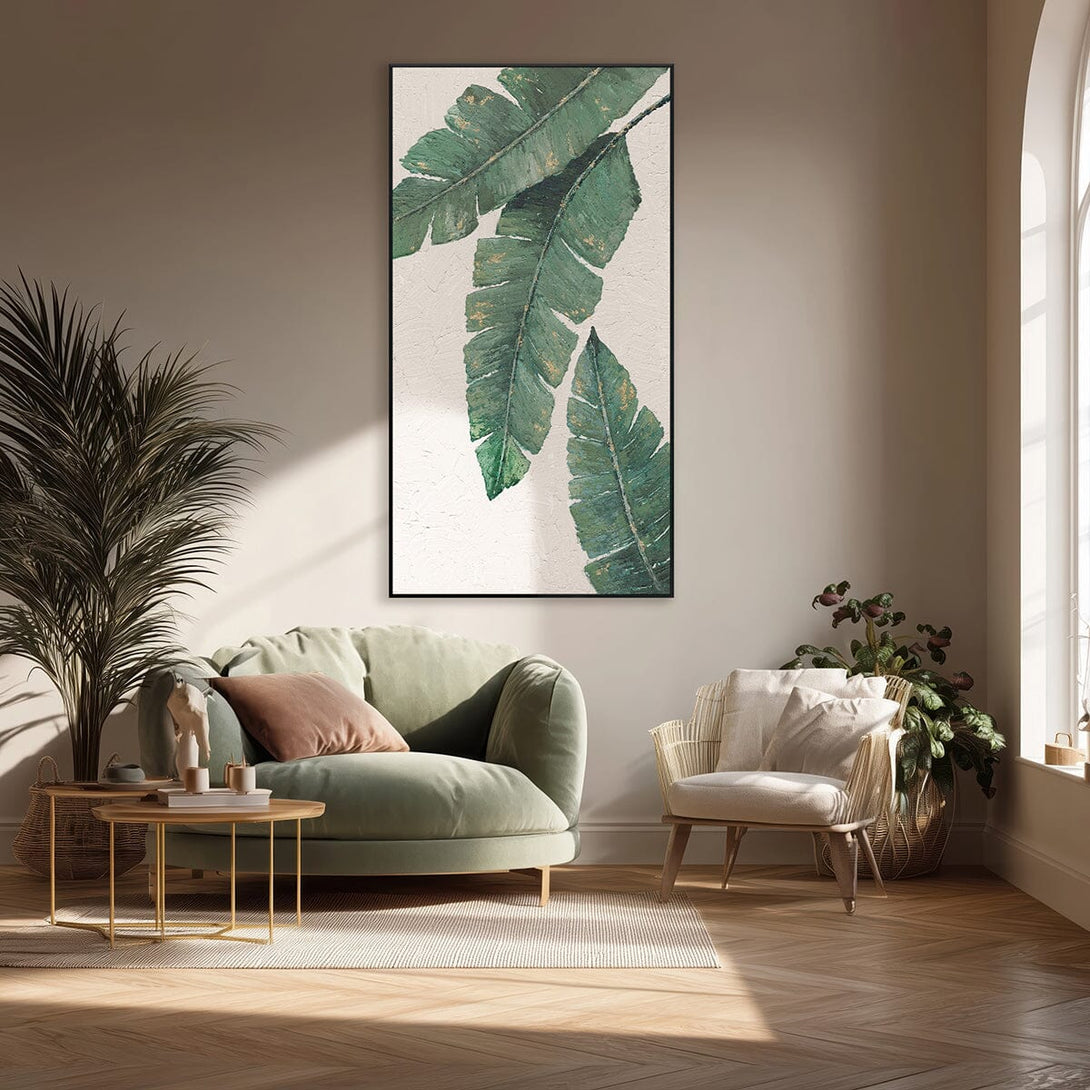 Golden Leaf Shadow - Tropical Textured Painting #L0618 Painting artwepaint 