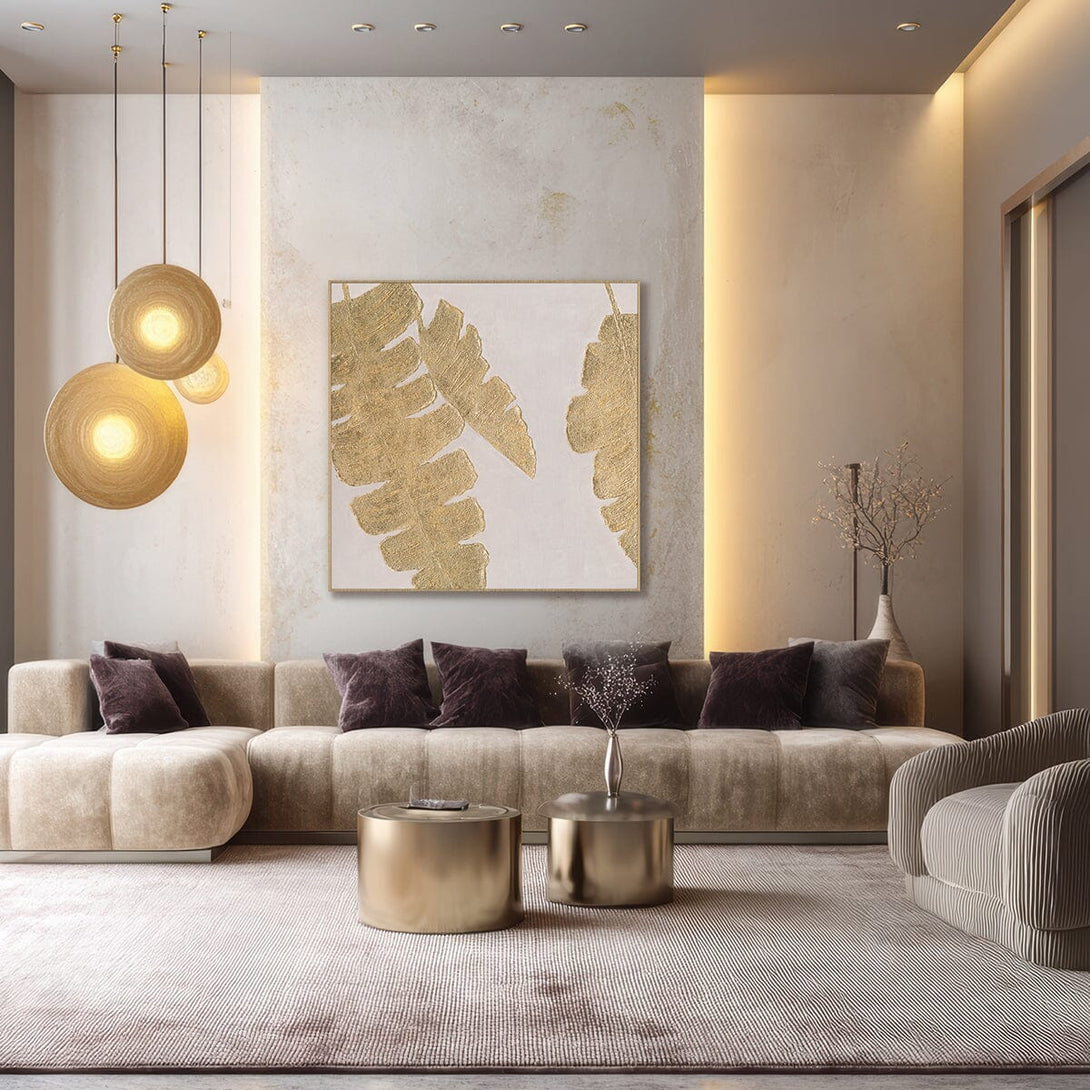 Golden Leaves - Luxury Abstract Painting#L5100 Painting artwepaint 