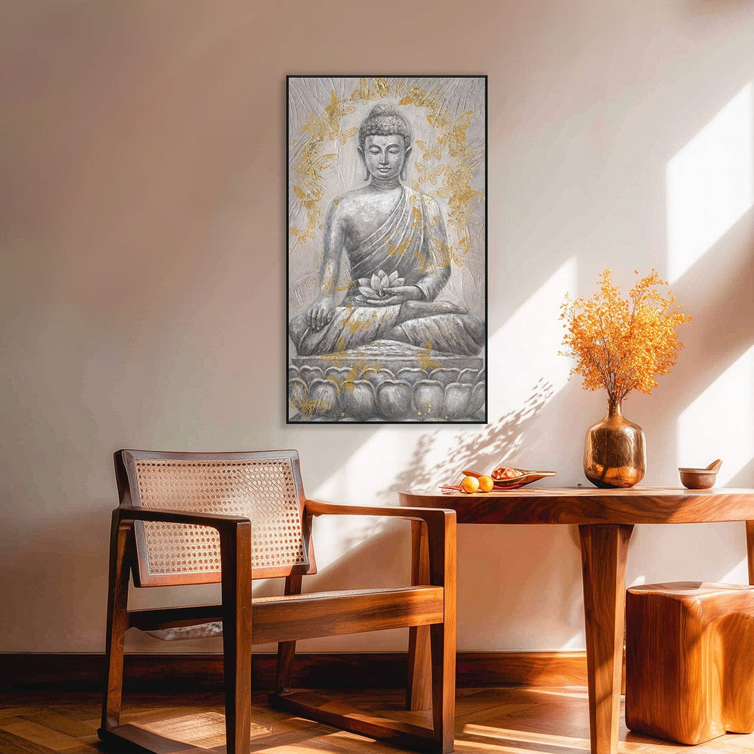 Golden Lotus - Buddha Holding Flower Painting#L5012 Painting artwepaint 