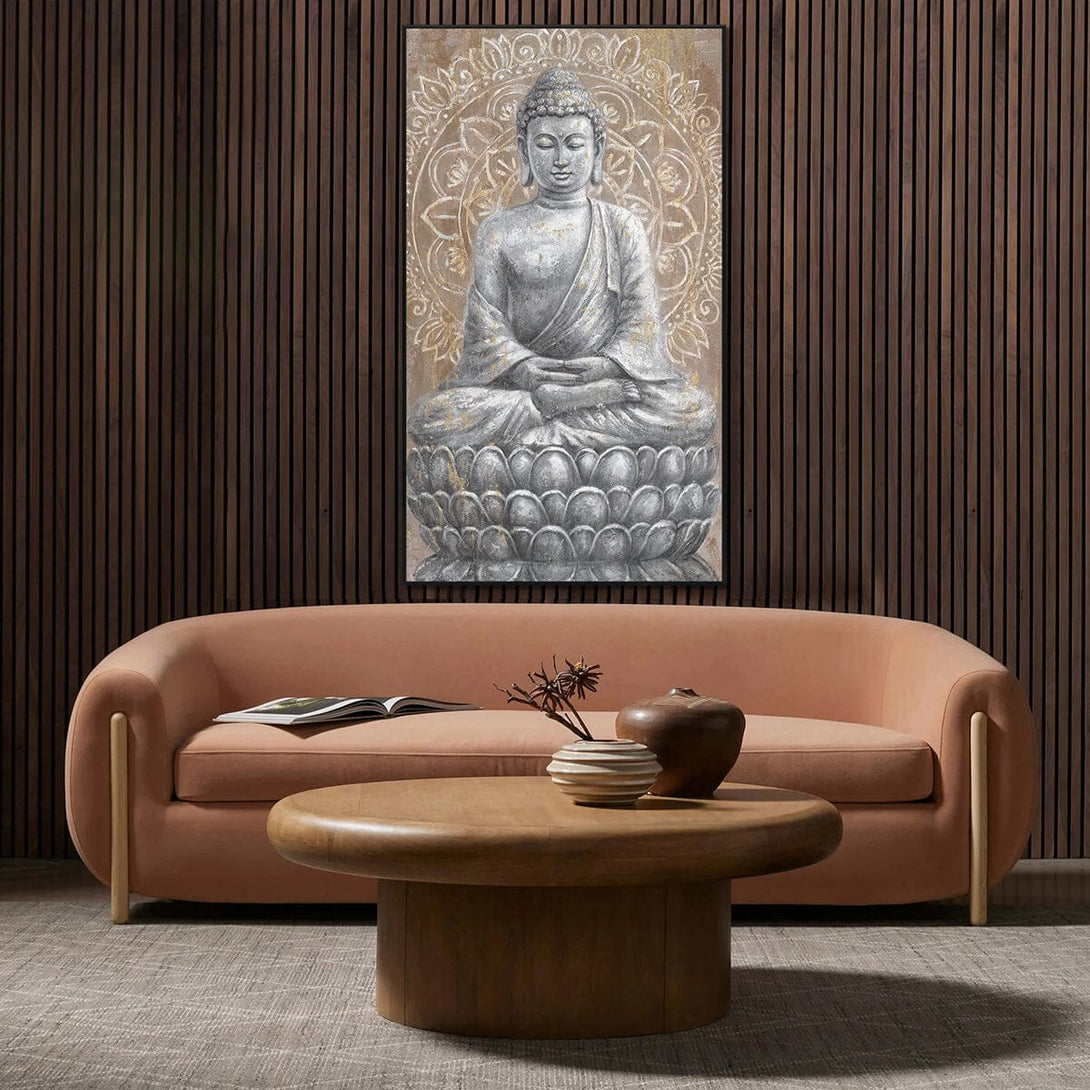 Golden Meditation - Buddha on Lotus Painting#L5011 Painting artwepaint 