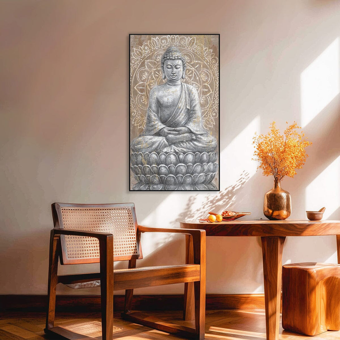 Golden Meditation - Buddha on Lotus Painting#L5011 Painting artwepaint 