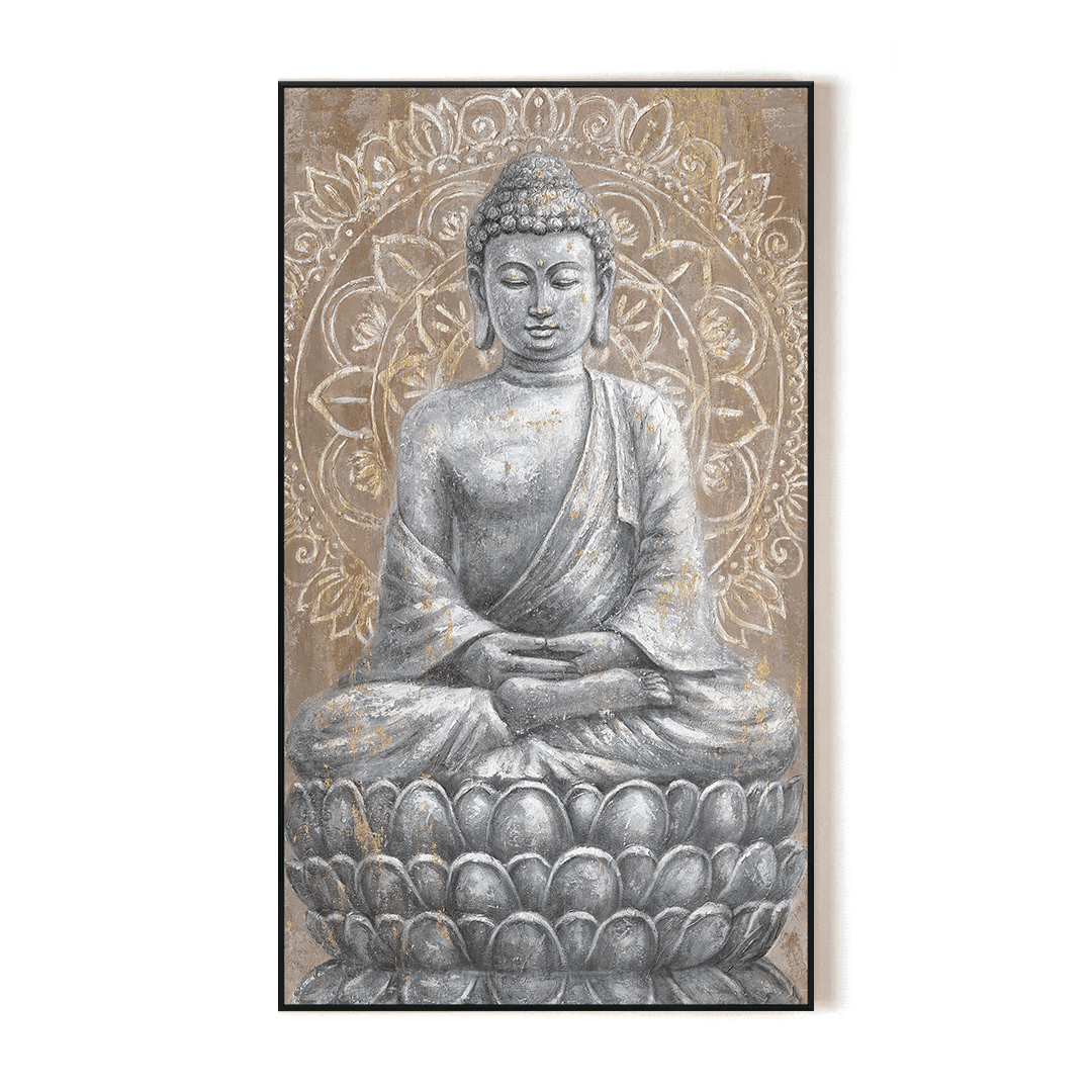 Golden Meditation - Buddha on Lotus Painting#L5011 Painting artwepaint 