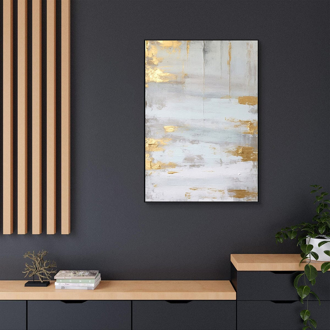 Golden Mist – Abstract Grey Gold Painting #MH1214(54) Painting artwepaint 