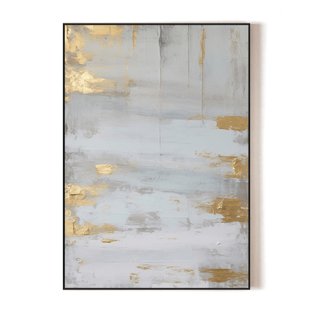 Golden Mist – Abstract Grey Gold Painting #MH1214(54) Painting artwepaint 