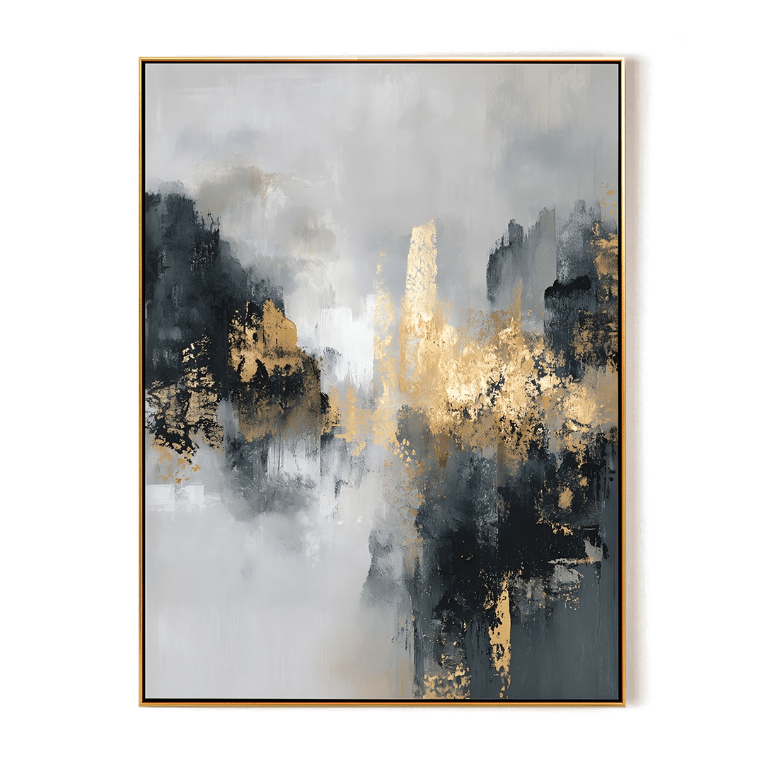 Golden Mist – Grey Abstract Painting #23 Painting artwepaint 