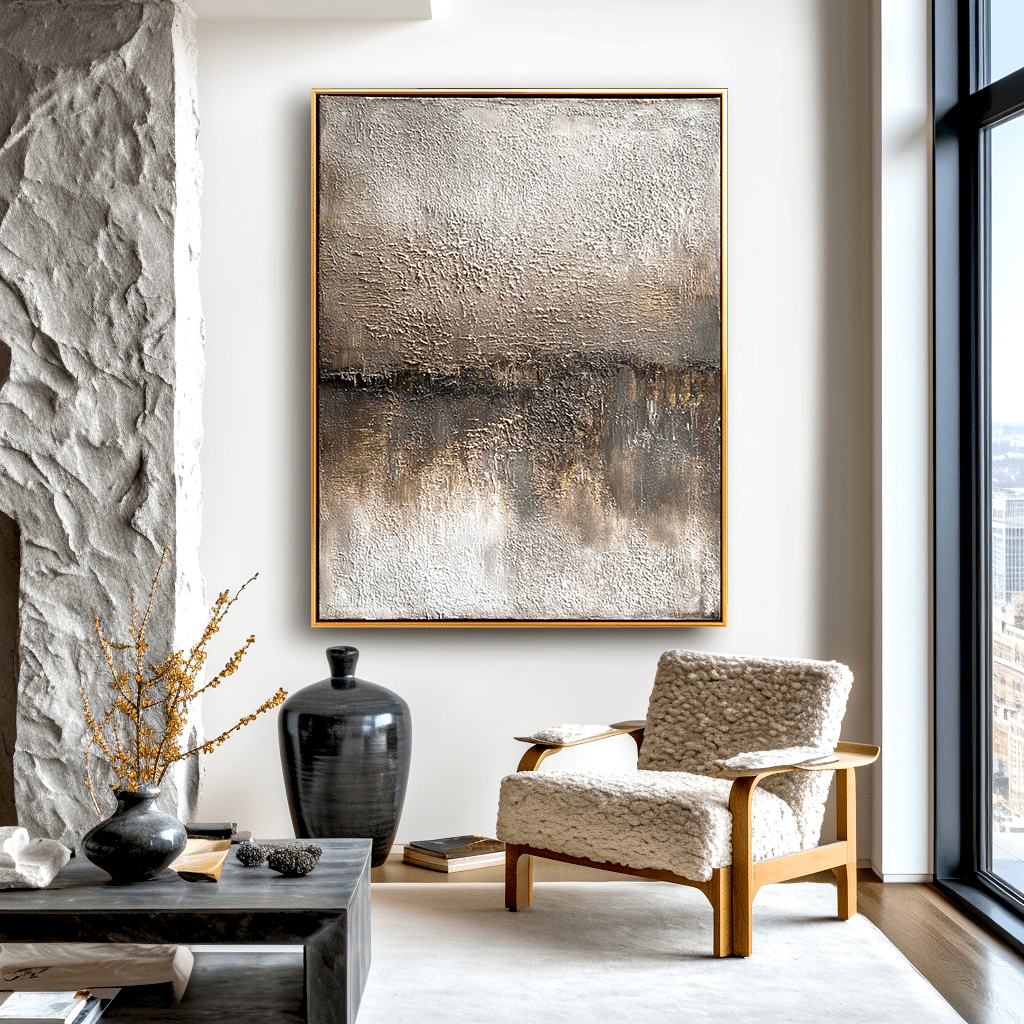 Golden Mist Textured Abstract Painting #93010 Painting artwepaint 