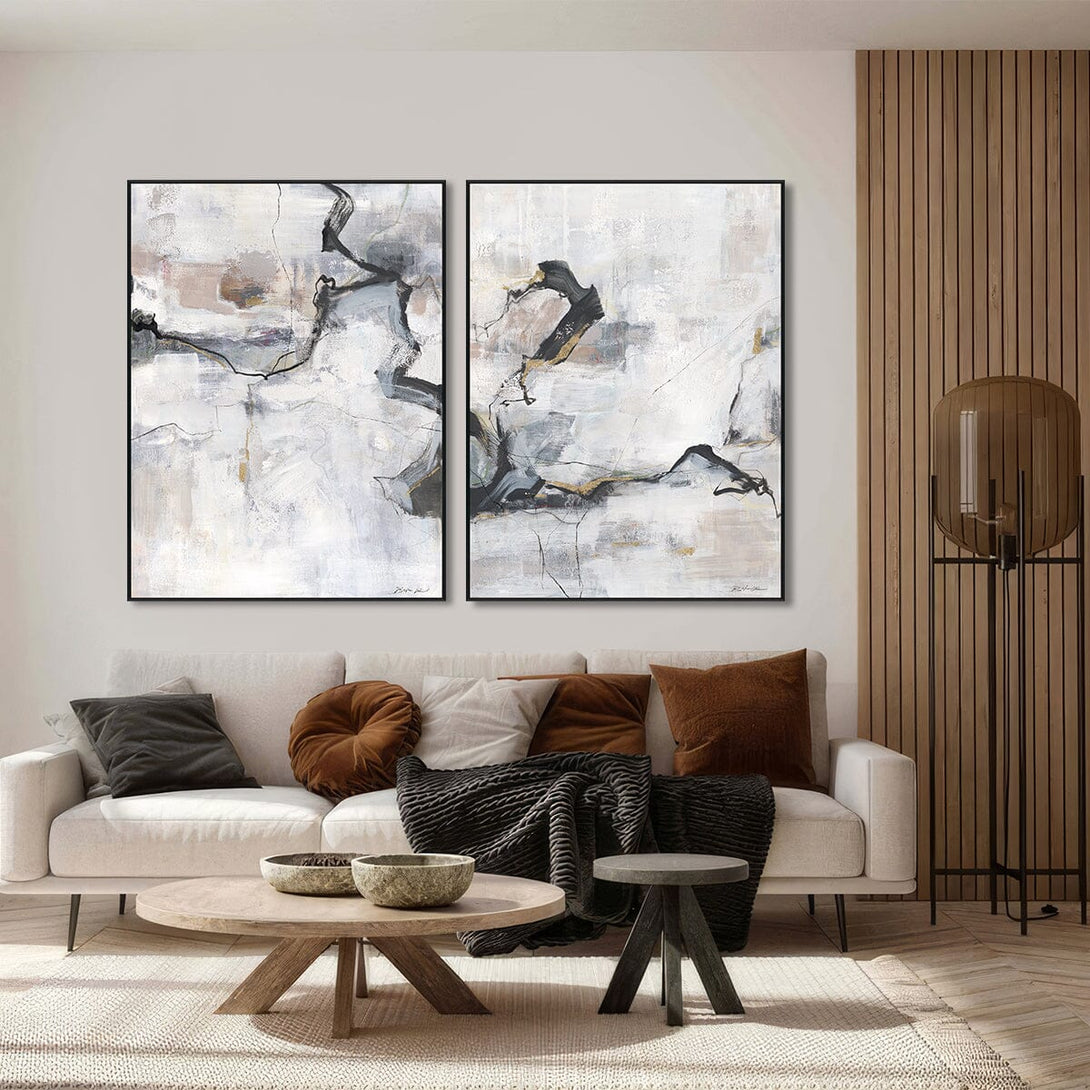 Golden Motion - Black & White Abstract Painting#M6886 Painting artwepaint 