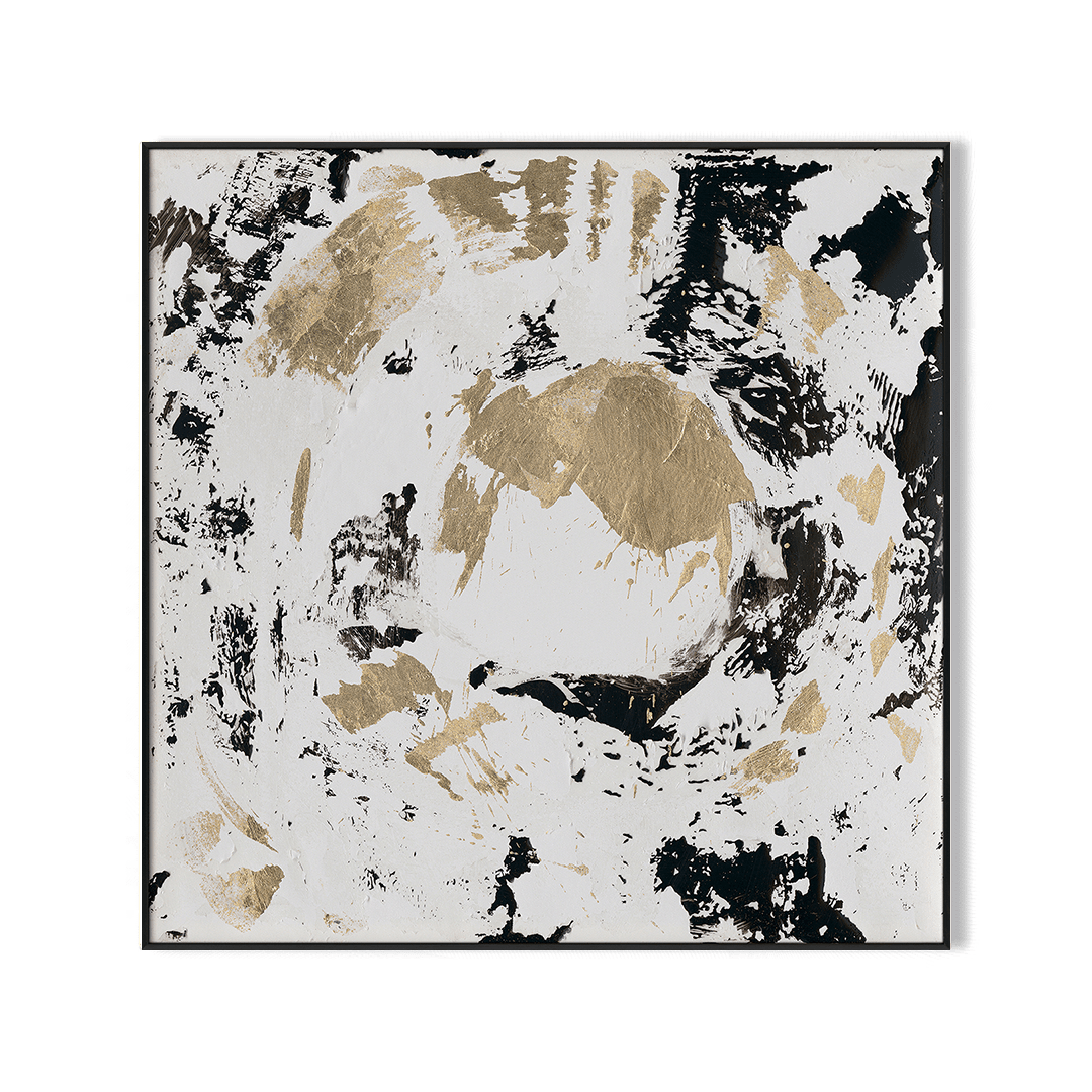 Golden Orbit - Black and White Abstract Painting #M5644 Painting artwepaint 