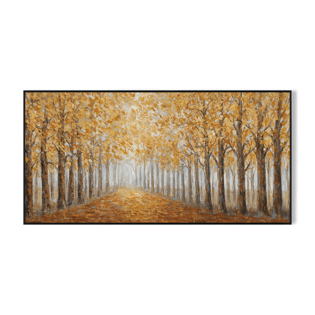 Golden Pathway - Autumn Forest Avenue#L0572 Painting artwepaint 
