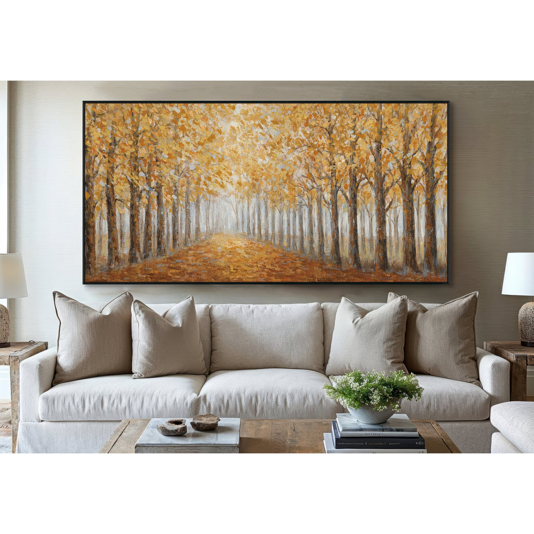 Golden Pathway - Autumn Forest Avenue#L0572 Painting artwepaint 