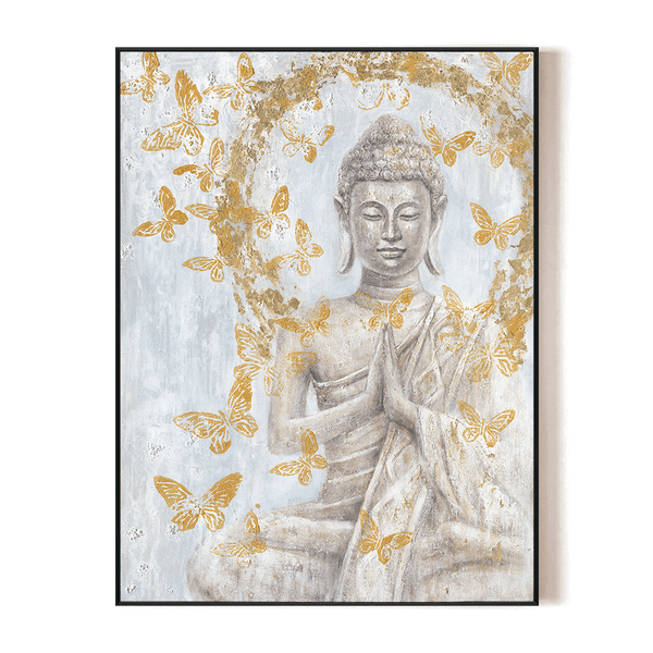 Golden Prayer - Buddha with Butterflies Painting#L5015 Painting artwepaint 