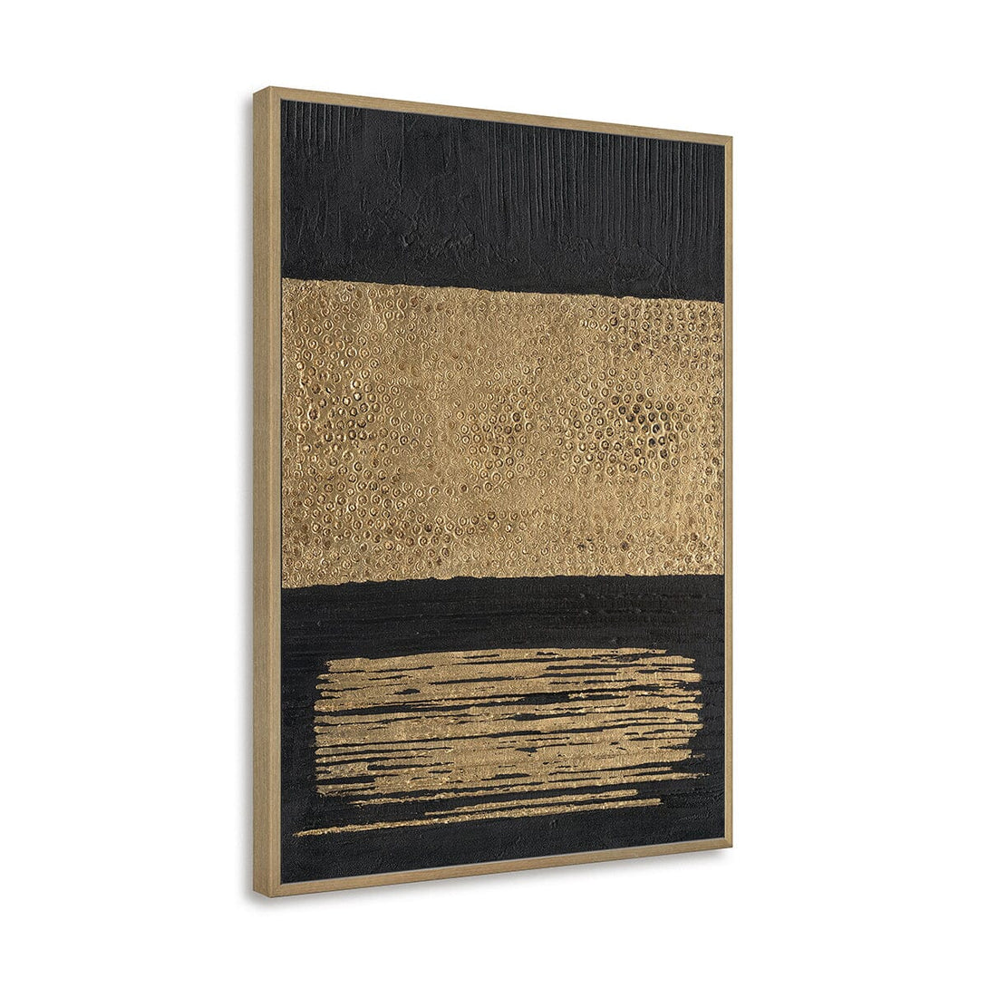 Golden Prelude - Black & Gold Textured Art#M4506 Painting artwepaint 