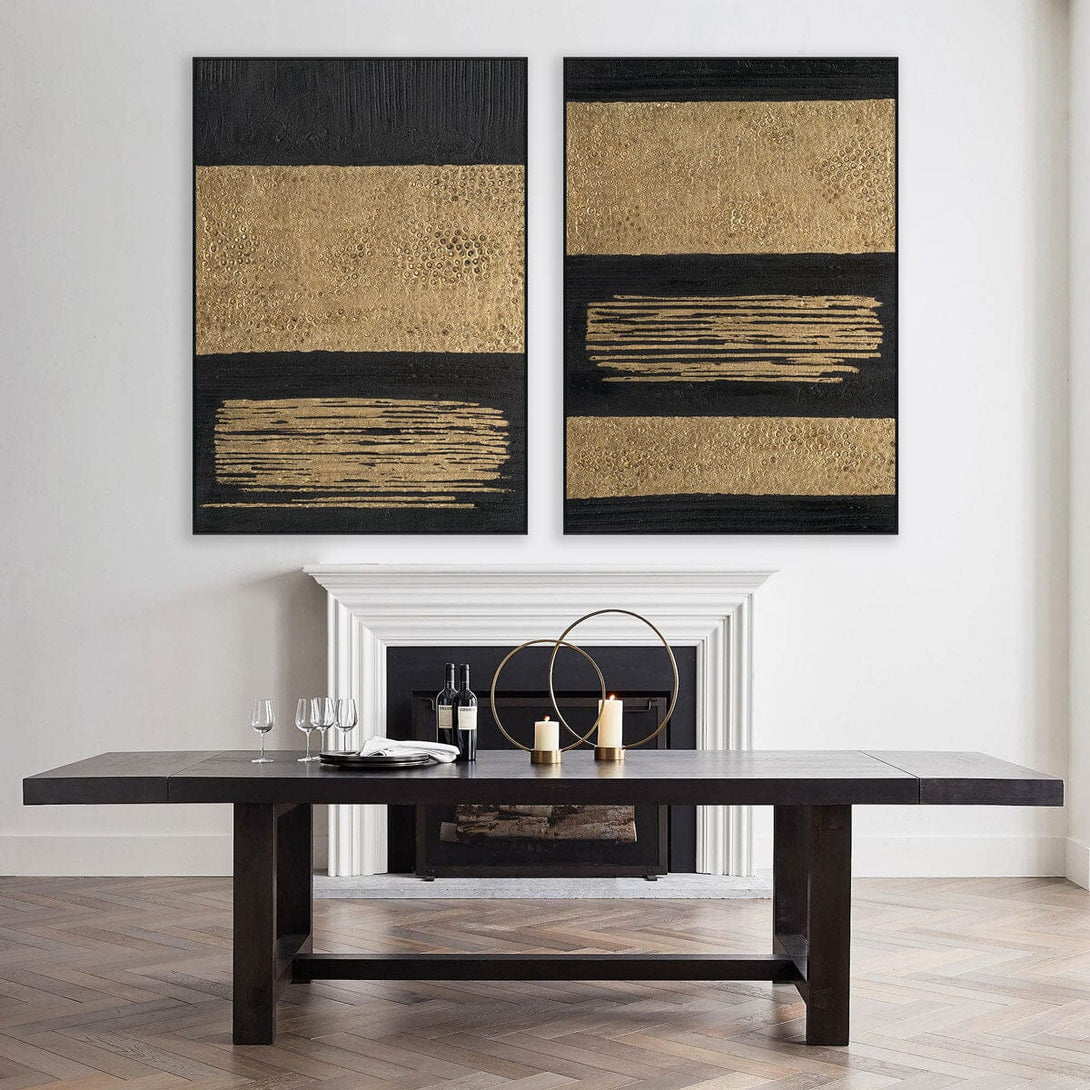 Golden Prelude - Black & Gold Textured Art#M4506 Painting artwepaint 