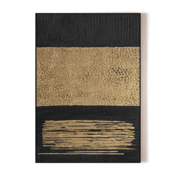 Golden Prelude - Black & Gold Textured Art#M4506 Painting artwepaint 
