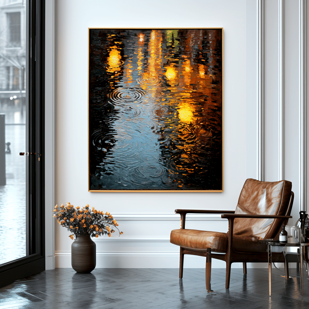 Golden Rain – Abstract Night Reflection Painting #awp29 Painting artwepaint 