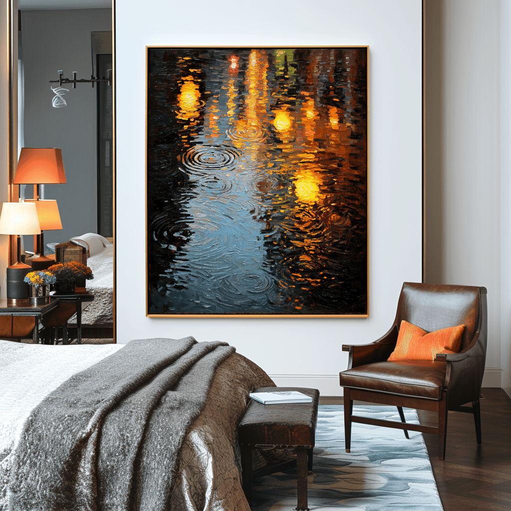 Golden Rain – Abstract Night Reflection Painting #awp29 Painting artwepaint 