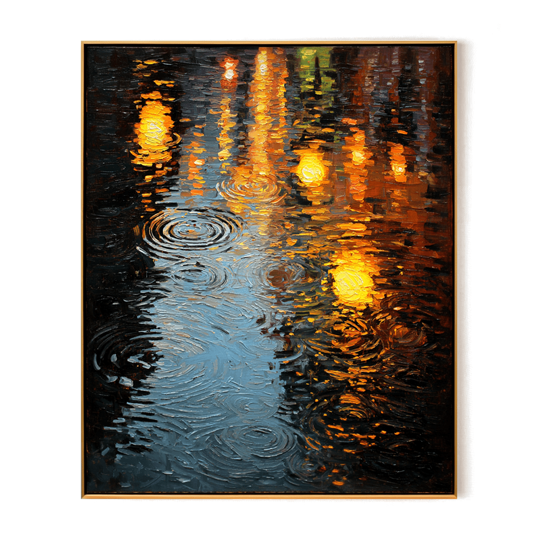 Golden Rain – Abstract Night Reflection Painting #awp29 Painting artwepaint 