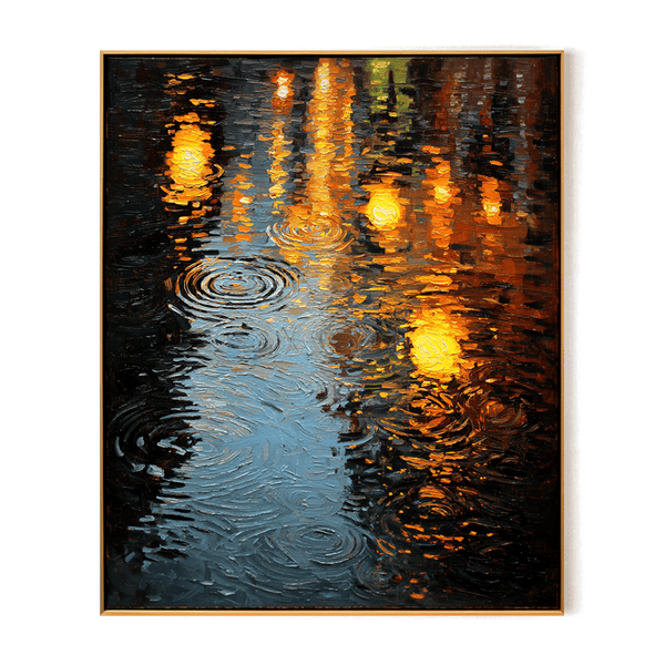 Golden Rain – Abstract Night Reflection Painting #awp29 Painting artwepaint 