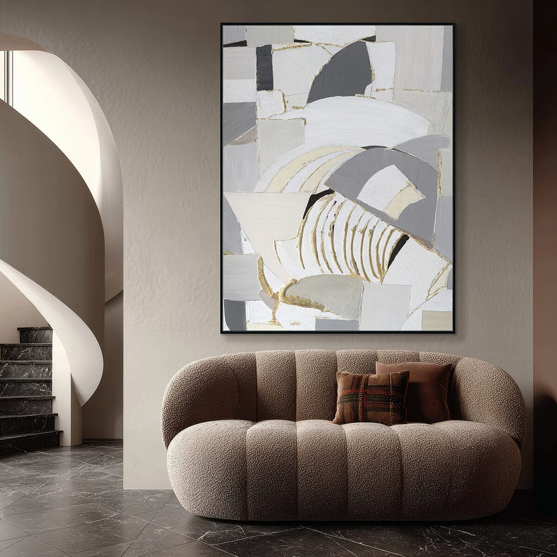Golden Reflection - Geometric Abstract Gold Foil Painting#L5744 Painting artwepaint 