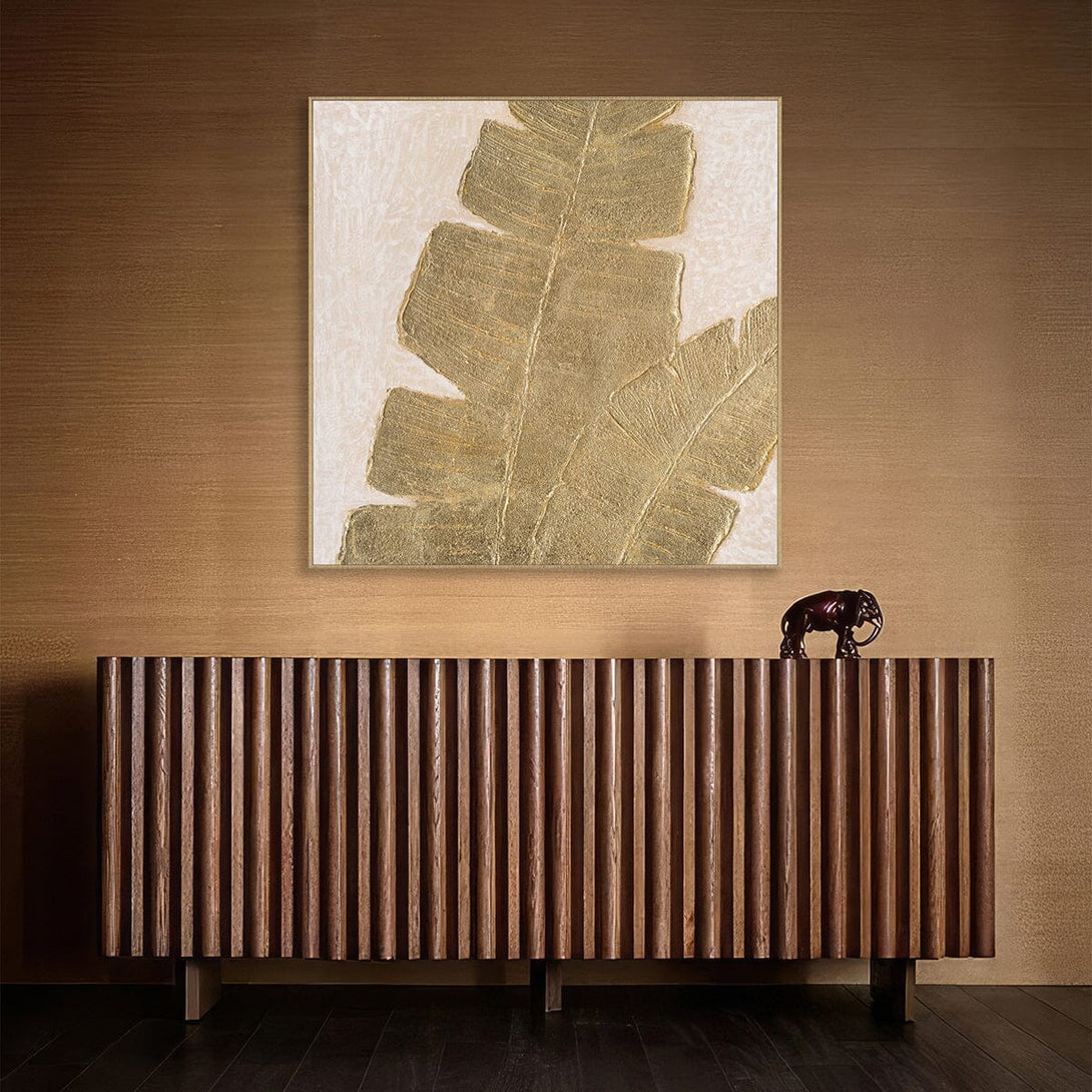 Golden Rhythm - Textured Banana Leaf Painting#L5099 Painting artwepaint 
