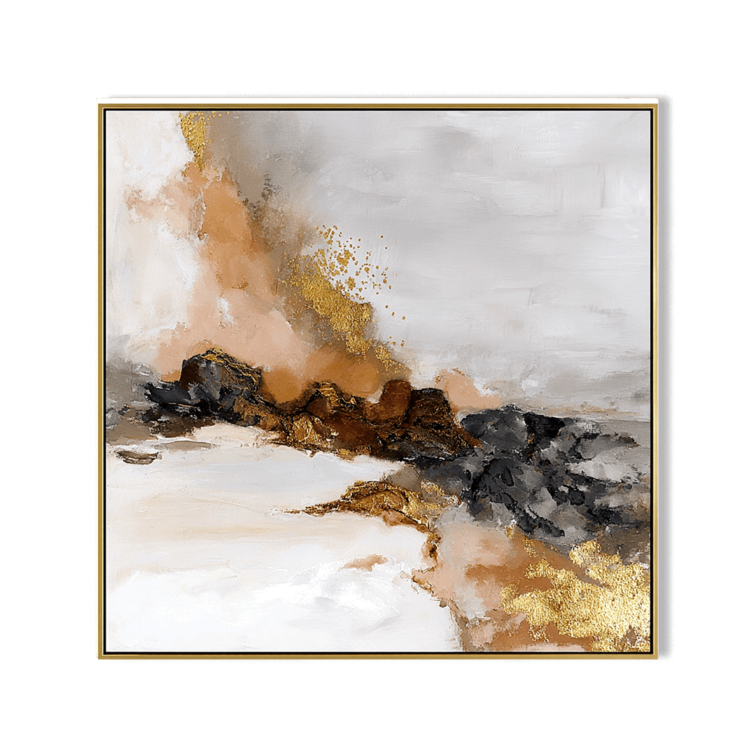 Golden Rift – Neutral Abstract Landscape Painting #awp54 Painting artwepaint 