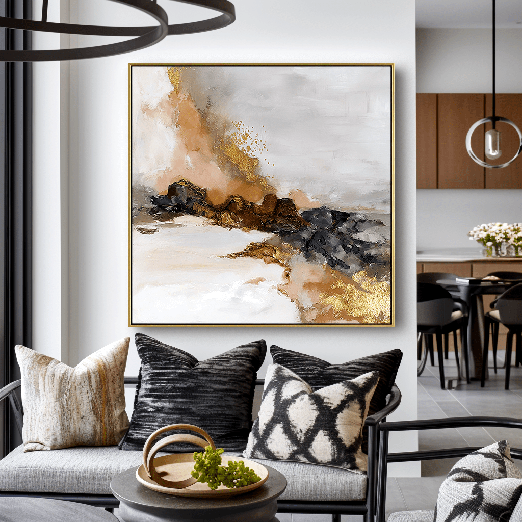 Golden Rift – Neutral Abstract Landscape Painting #awp54 Painting artwepaint 