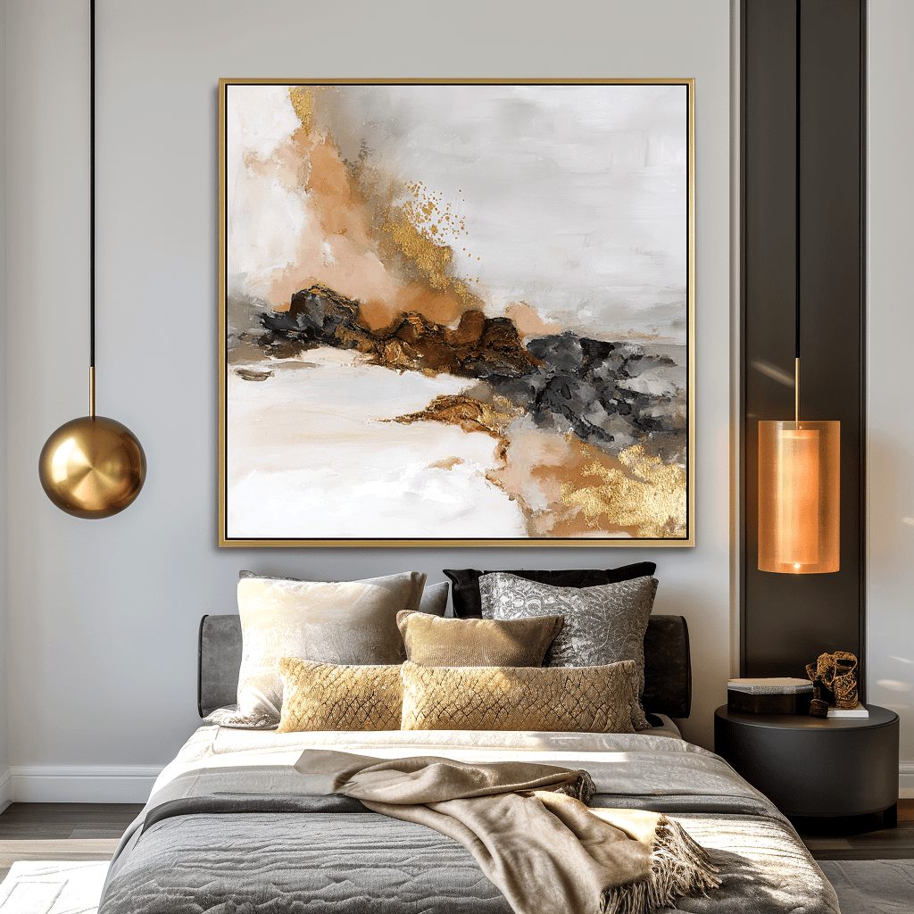 Golden Rift – Neutral Abstract Landscape Painting #awp54 Painting artwepaint 