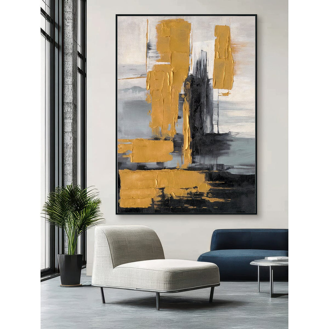 Golden Rise - Modern Abstract Canvas #M4776 Painting artwepaint 